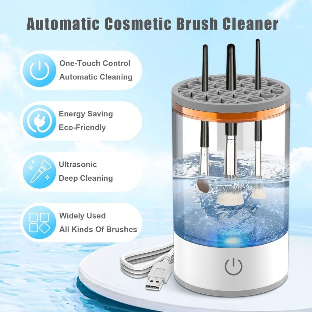 Automatic Electric Makeup Brush Cleaner & Dryer - Ultrasonic Deep Cleaning Machine