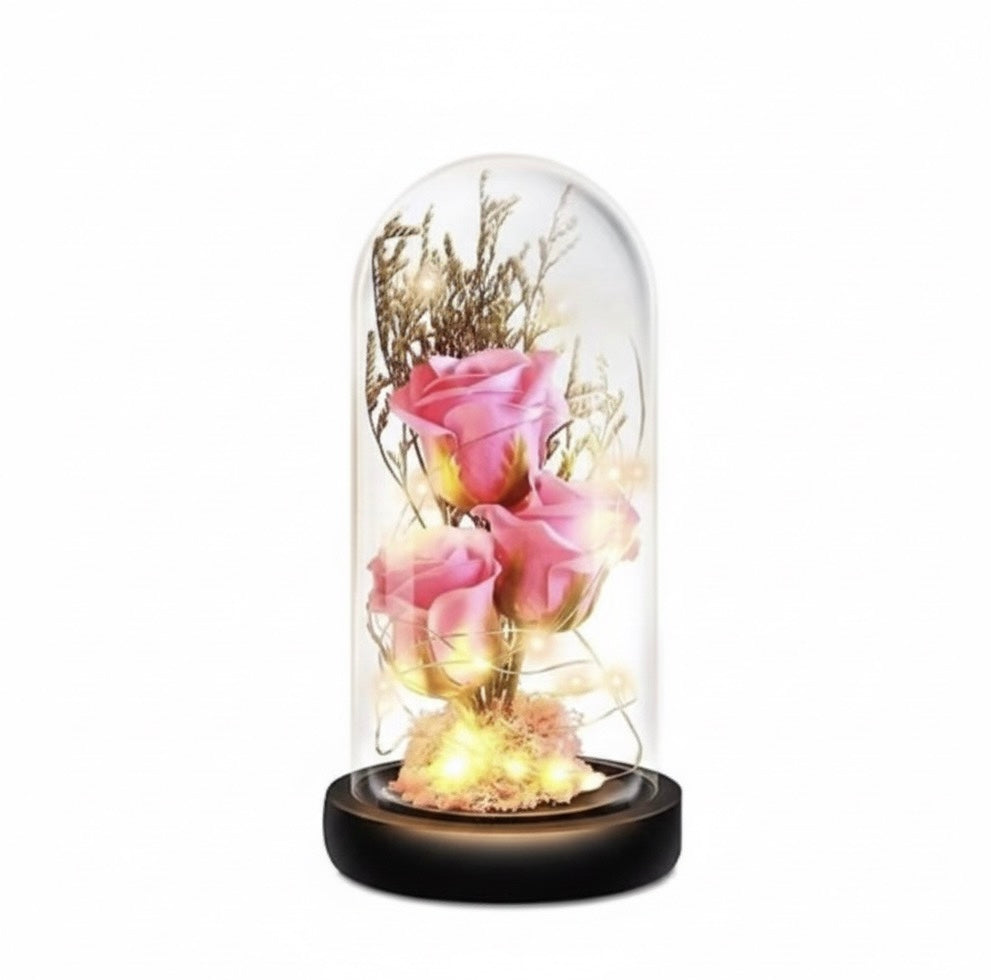 Tangerine™ Enchanted Rose Glass Dome