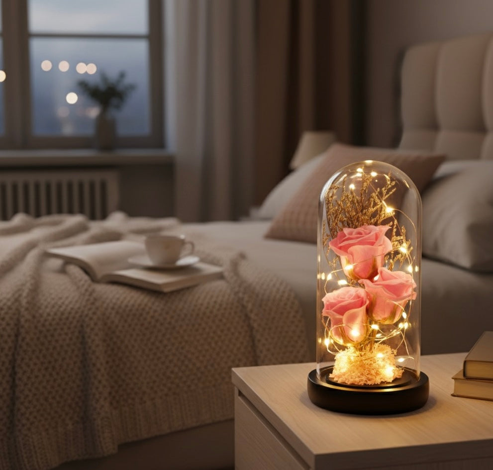 Tangerine™ Enchanted Rose Glass Dome